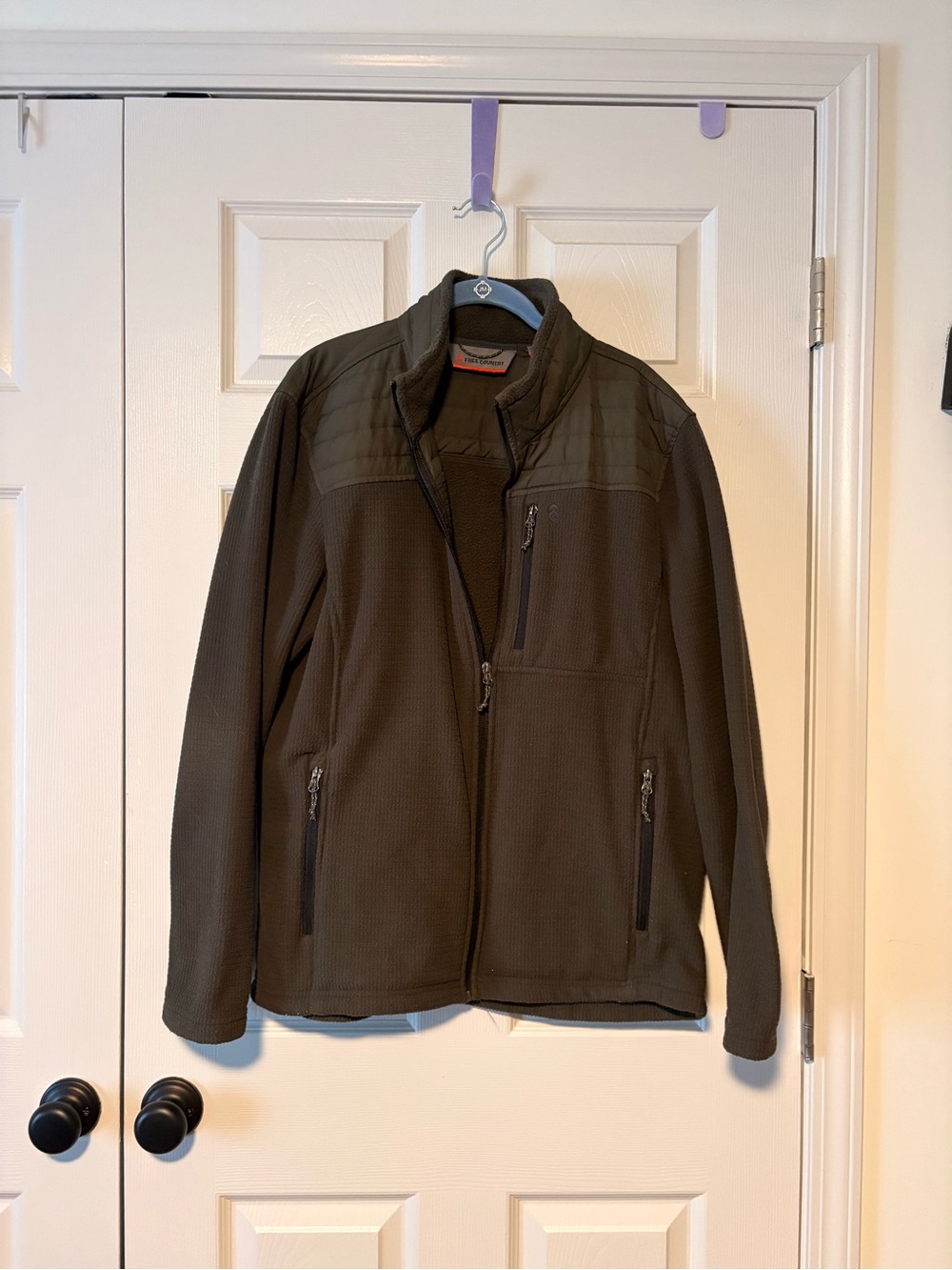 Free Country Men's Olive Green Zip-Up Sweater